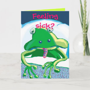 Carte une grenouille triste malade, un sentiment de mala