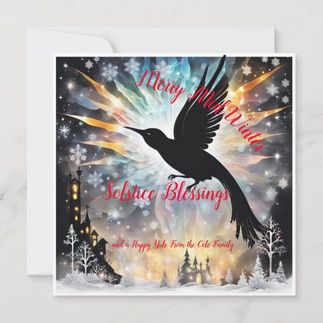 Carte Une histoire de solstice d'hiver rétro d'amour et  (Devant)