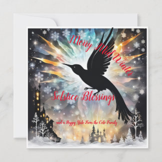Carte Une histoire de solstice d'hiver rétro d'amour et