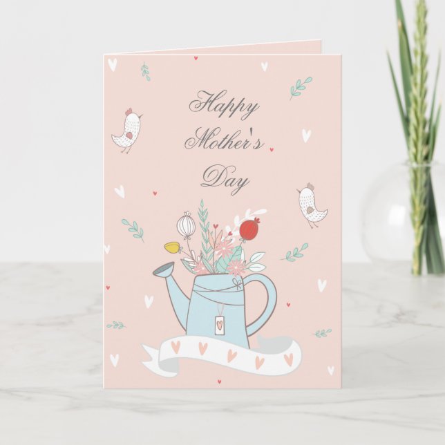 Carte Une jolie arrosage rousse peut fleur la fête des m (Devant)