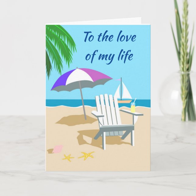 CARTE UNE JOURNÉE À LA PLAGE CHAQUE JOUR - ANNIVERSAIRE (Devant)