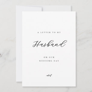 Carte Une lettre à mon mari le jour de notre mariage