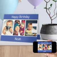 UNE lettre photo Blue Boys 1st Birthday Card