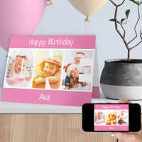 UNE lettre photo Filles roses 1er anniversaire