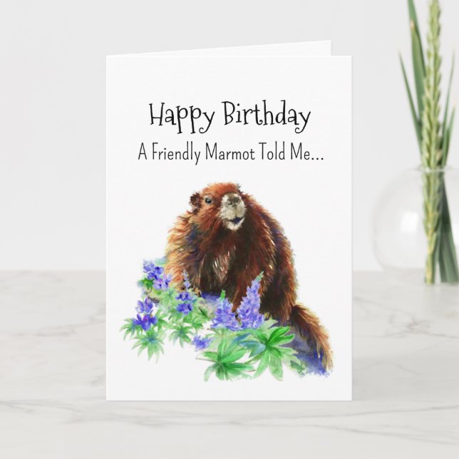 Carte Une Marmot Groundhog Personnalité Anniversaire Ani (Devant)