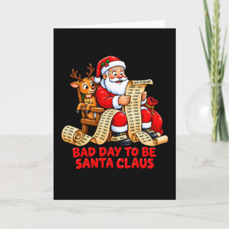 Carte Une mauvaise journée pour le Père Noël Funny Noël