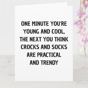 Carte Une minute, tu es jeune et cool, Anniversaire drôl