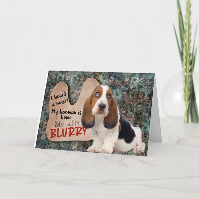 Carte Une pensée hilarante de votre Basset Hound Anniver (Devant)