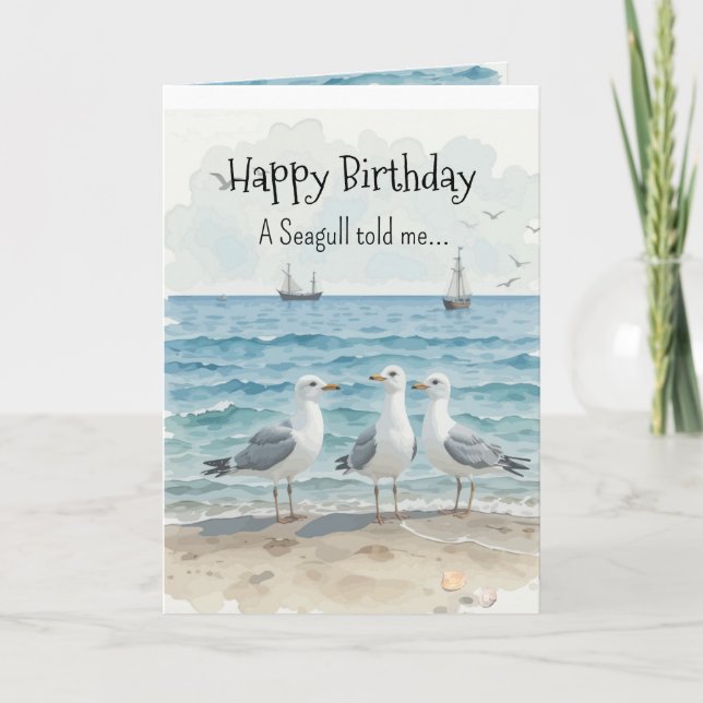 Carte Une personnalité de mouette Anniversaire Fun Bird (Devant)