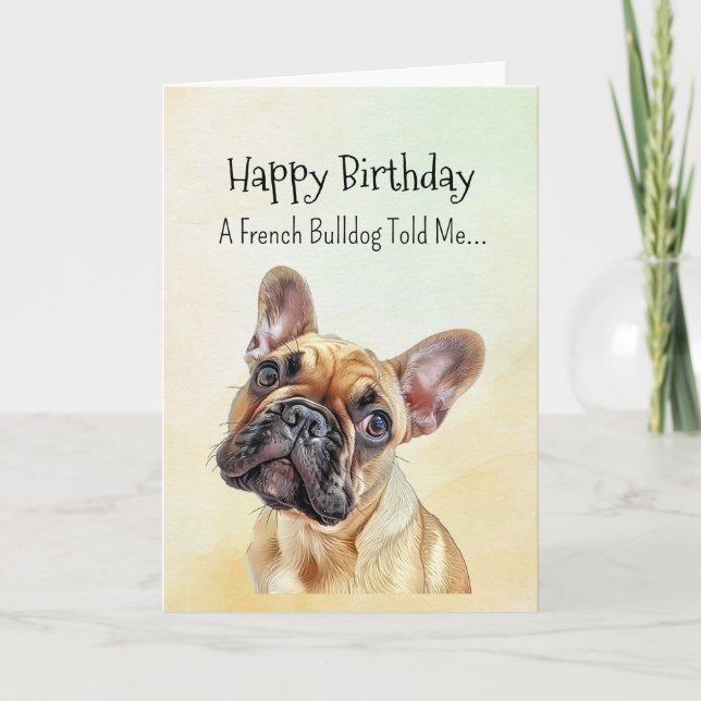 Carte Une Personnalité Française de Bulldog Anniversaire (Devant)