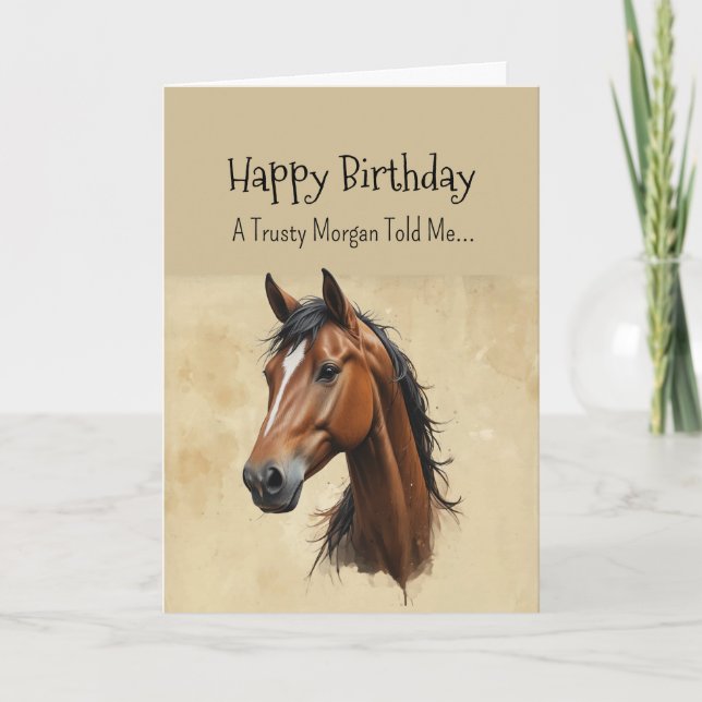Carte Une personnalité Morgan Horse Anniversaire (Devant)