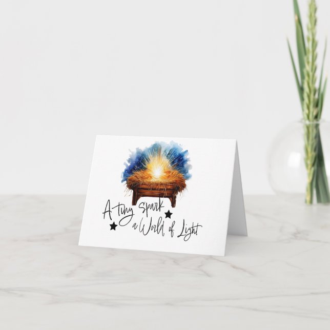 Carte Une petite étincelle un monde de lumière crèche No (Devant)