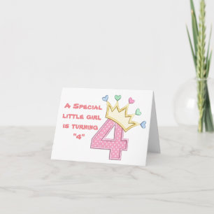 CARTE UNE PETITE FILLE "SPÉCIALE" TOURNE **4** ANNIVERSA