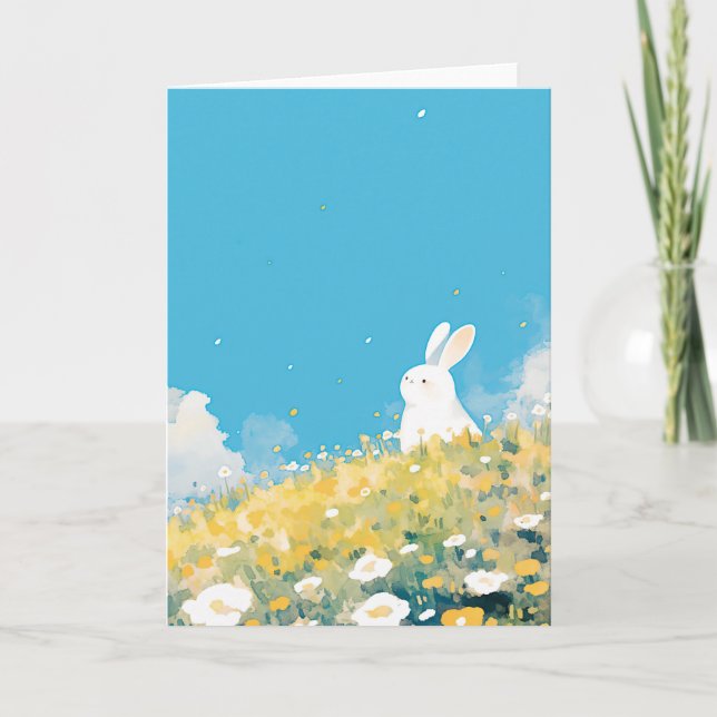 Carte Une Prairie aux Lapins Blancs (Devant)