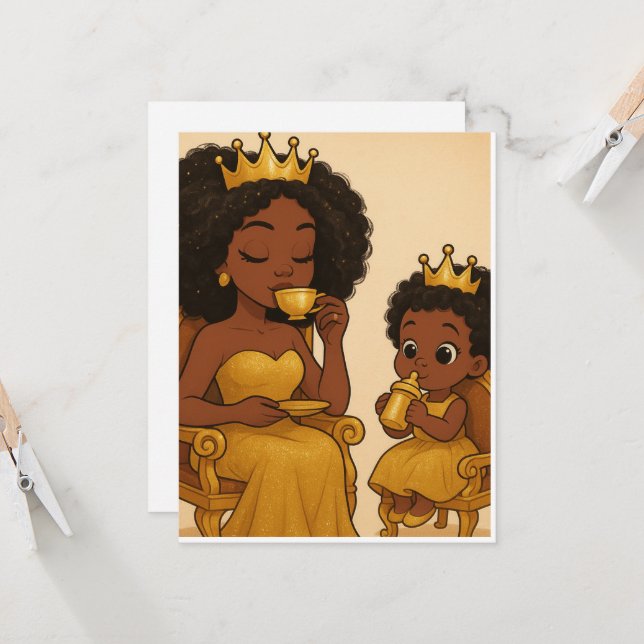 Carte Une reine et sa princesse (Devant/Arrière en situation)