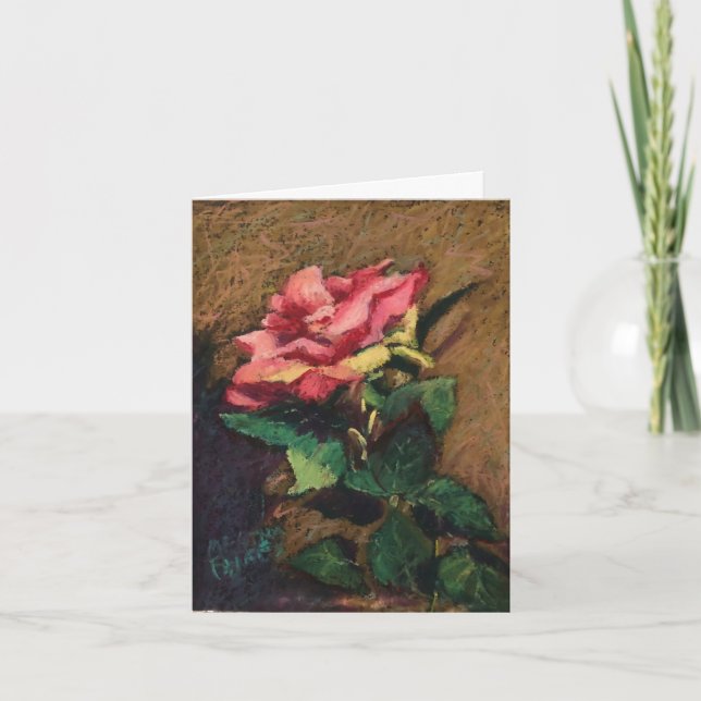 Carte Une rose rose (Devant)