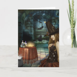 Carte Une sorcière d'Halloween à la vie belle