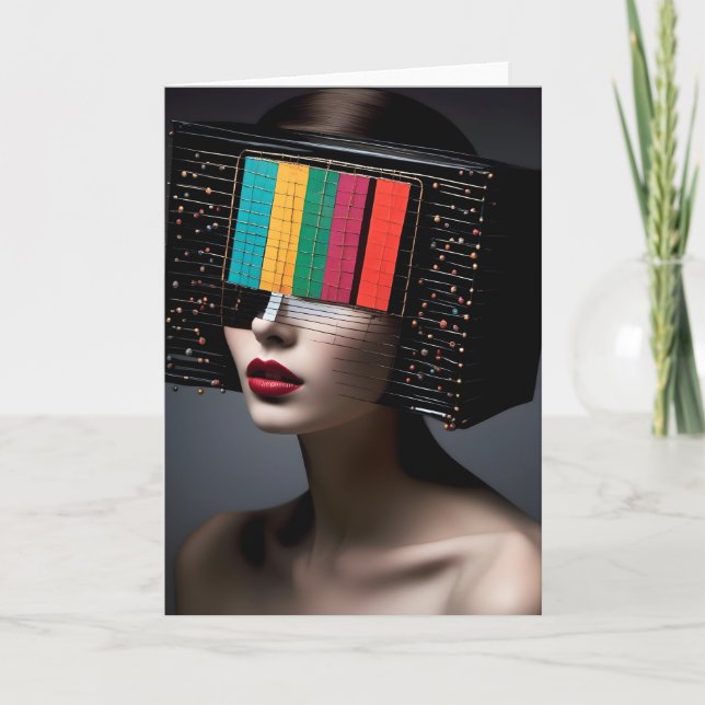 Carte Une Tête de TV couleur femme Toutes les occasions (Devant)