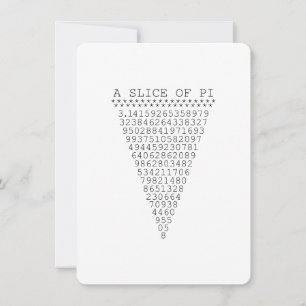 Carte Une tranche de numéros Pi