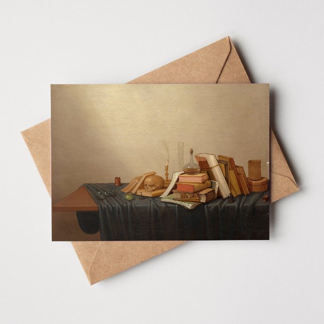 Carte Une Vanité avec livres et crâne | Gerrit van Vucht (Créateur téléchargé)