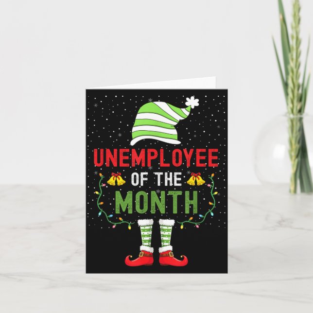 Carte Unemployee Of The Month Funny Unemployed Christmas (Devant)