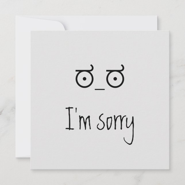 Carte Unicode im désolé. carte de remerciements (Devant)