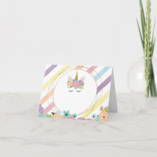 Carte Unicorn Food Tentes Étiquette fête d'anniversaire
