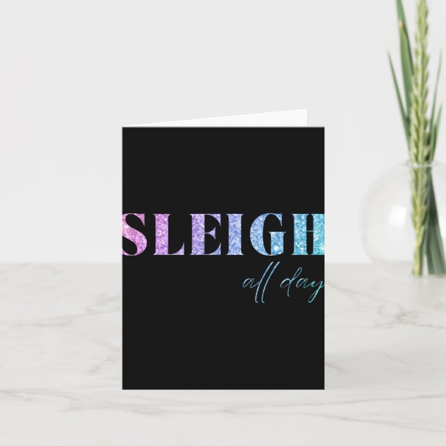 Carte Unicorn Glitter Sleigh All Day Christmas  (Devant)