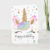 Unicorn Head Gold Parties scintillant Rainbow Polk