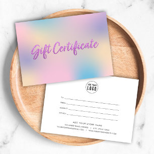 Carte Unicorn Mix Faux Purple Parties scintillant Certif