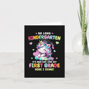 Carte Unicorn si longue maternelle Graduation Dernier jo