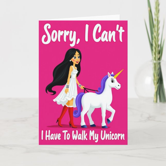 Carte Unicorn Walk Funny Friend Card (Devant)