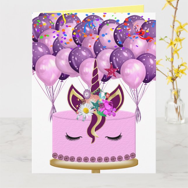 Carte Unicorne (Fleur jaune)