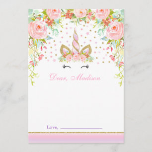 Carte Unicorne Anniversaire heure Capsule Note Card Gues