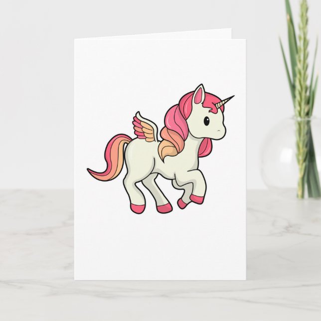 Carte Unicorne avec ailes (Devant)