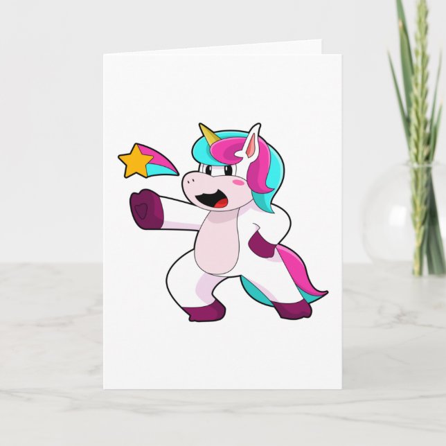 Carte Unicorne avec étoile (Devant)