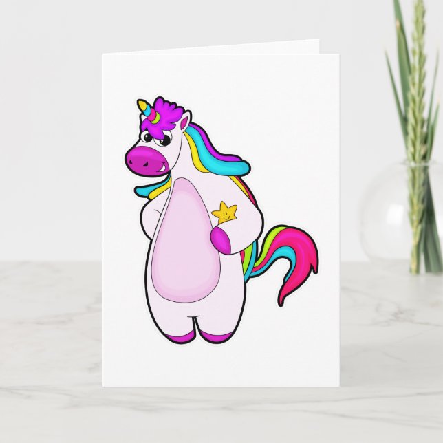 Carte Unicorne avec étoile (Devant)
