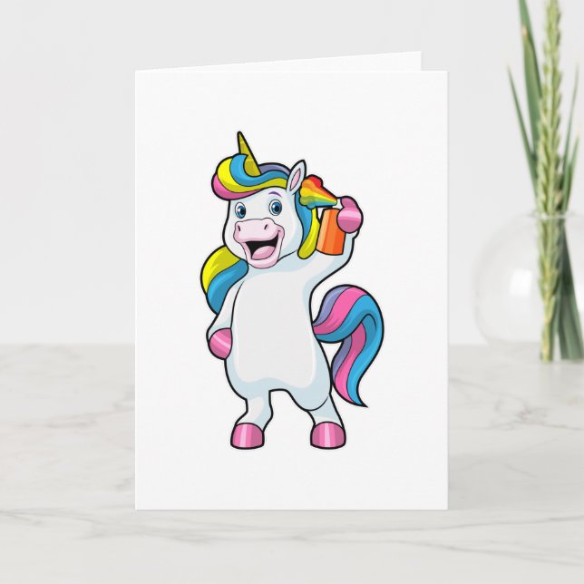 Carte Unicorne comme coiffeur avec aérosol (Devant)