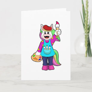 Carte Unicorne en tant que peintre