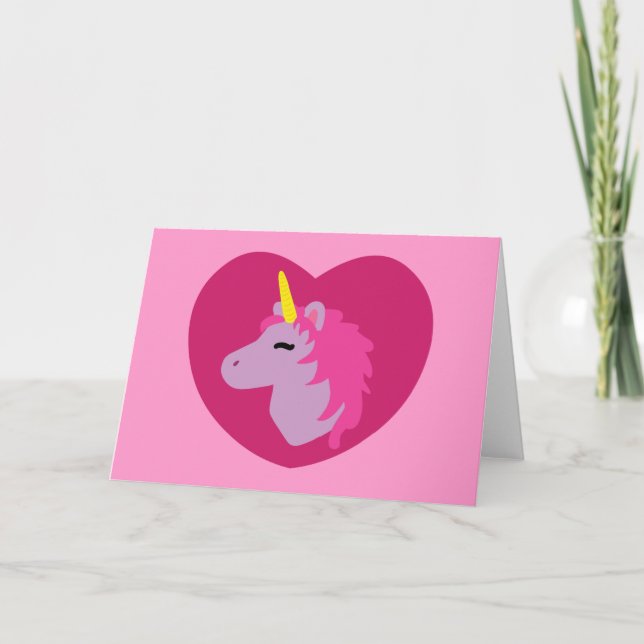 Carte Unicorne rose (Devant)