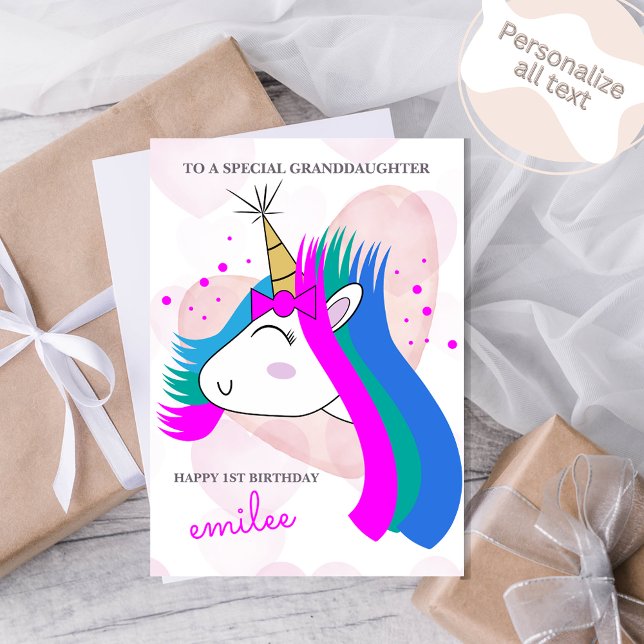 Carte Unicornes et Coeurs roses Anniversaire (Créateur téléchargé)