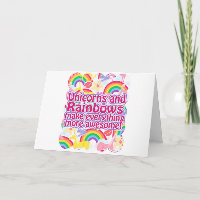 Carte Unicornes et Rainbows (Devant)