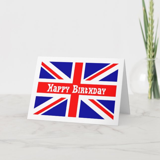 Carte Union Jack Birthday card drapeau anglais (Devant)