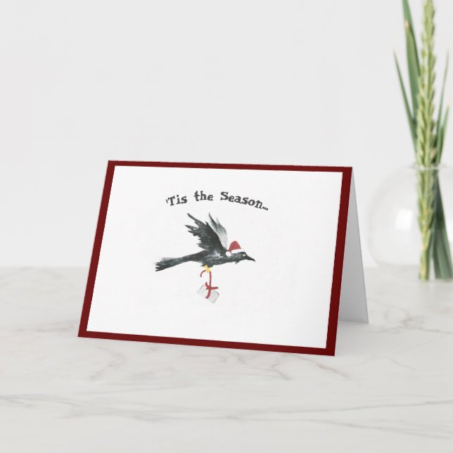 Carte Unique holiday card with Raven (Devant)