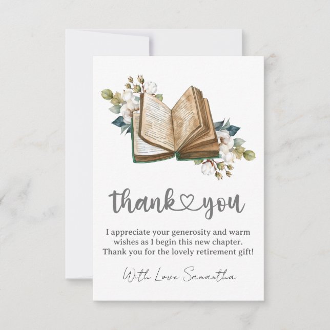 Carte Unique Thank You Card For Retirement Gifts (Devant)