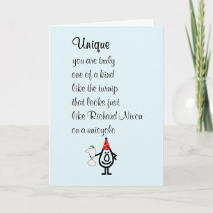 Carte Unique, un joyeux poème d'anniversaire