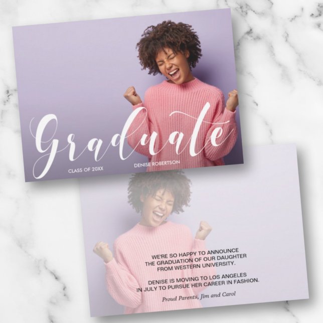 Carte Université Graduate Photo Announcement (Créateur téléchargé)