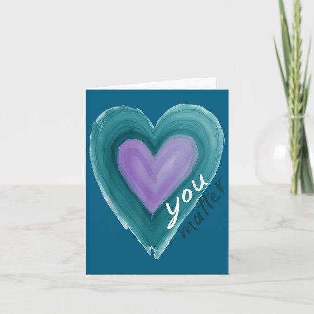 Carte Uplifting you  Suicide Prevention Heart Design  (Devant)