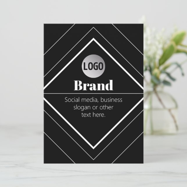 Carte Upload Your Logo & Customizable Text Design (Debout devant)