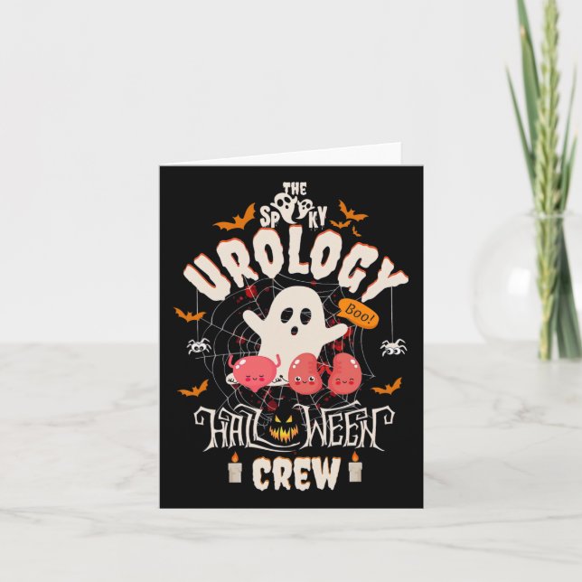Carte Urologie éffrayante Halloween Crew Cute Ghost Nurs (Devant)